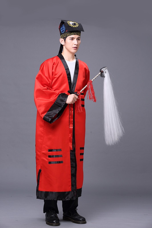 道士服装男鞋帽桃木剑道袍法衣含佛尘全套茅山八卦经衣服用品古风