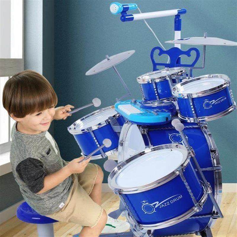 宝丽专业架子鼓儿童爵士敲打鼓乐器玩具男孩练手六一儿童节初学者