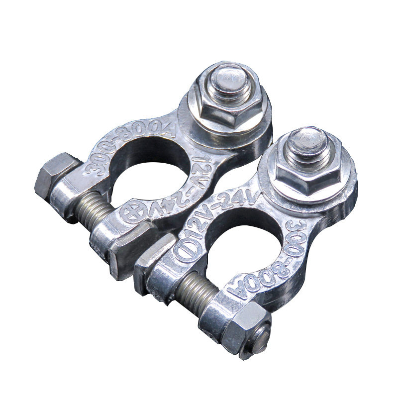 头接线卡子纯铜加厚黄电蓄车汽铜池接头端子柱w头打火线卡头