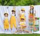 儿童演出服纯棉黄色背带裤舞蹈服合唱啦啦队表演服幼儿园洋气班服