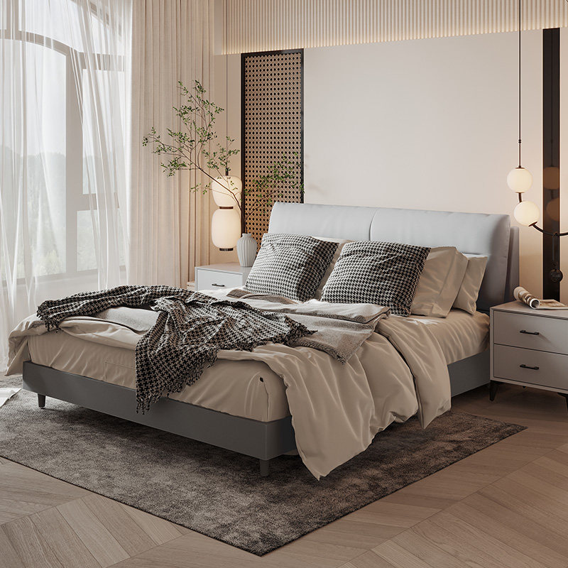 双虎家私北欧布艺床主卧卧室家具大小户型18米15m双人大床rc38