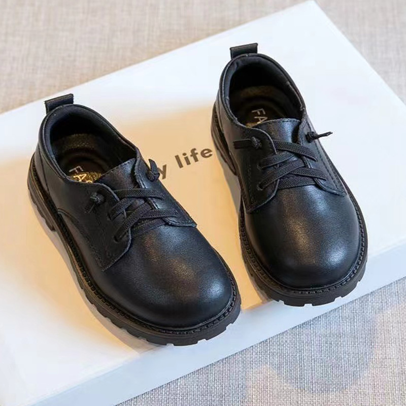 男童皮鞋2024新款春秋鞋子儿童演出学生真皮软底黑色英伦男女童鞋