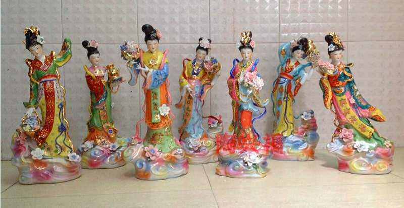 高档七仙女仙女散花神像佛像工艺佛像供奉摆件17寸