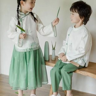 六一儿童节演出服男女童夏季国风表演服2024新款毕业照服装唐装