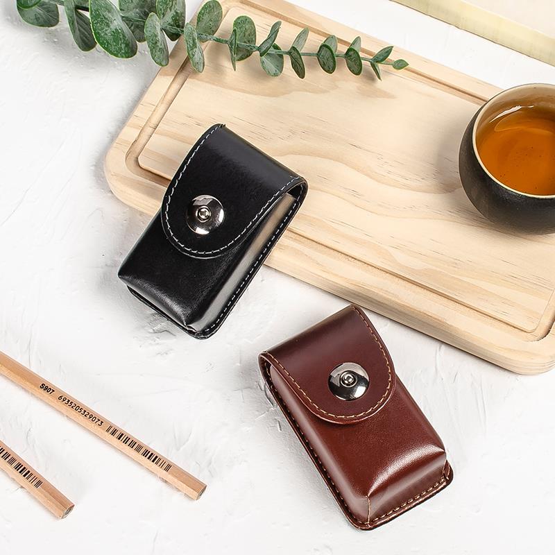 可穿皮带折叠老花镜眼镜盒优质皮革pu盒防压挂腰包男皮套便携