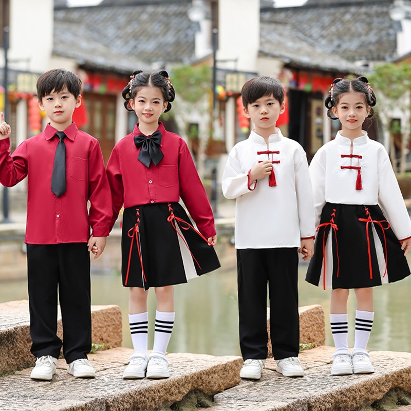 六一儿童表演服汉服中国风中小学生合唱服幼儿园毕业班服朗诵服装