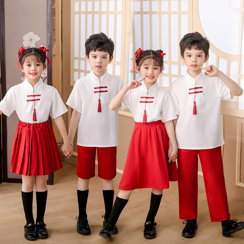 六一儿童合唱服幼儿诗歌朗诵中国风汉服演出服中小学生运动会班服