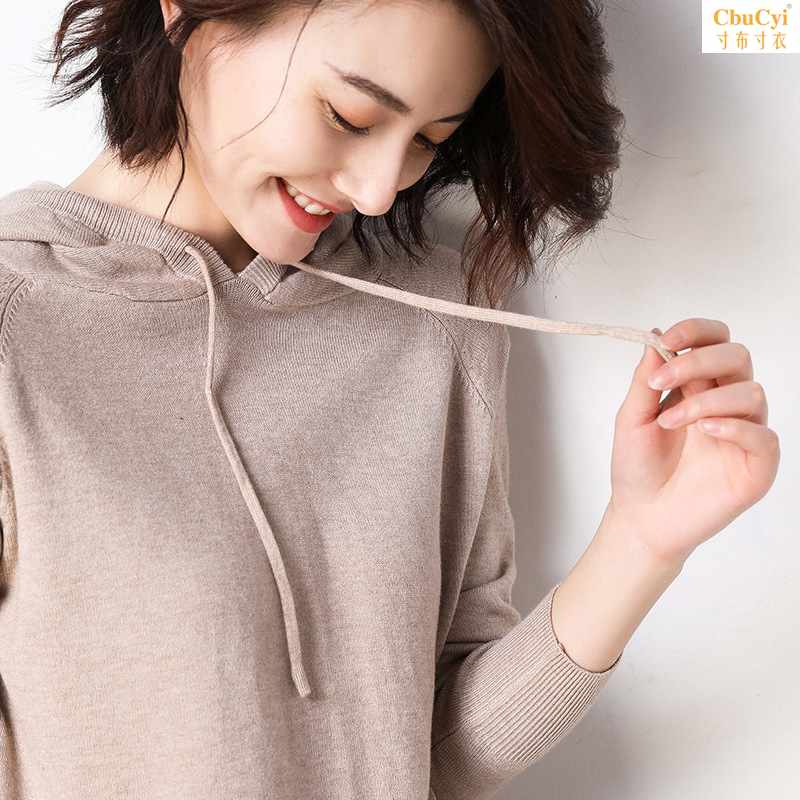 2019春秋新款女装 毛衣女连帽卫衣针织衫薄款宽松外穿 帽衫|msdalam kategori Butik wanita / wanita, sweater bulu - dari Buy2taobao.com untuk memberikan perkhidmatan ejen Taobao profesional membeli