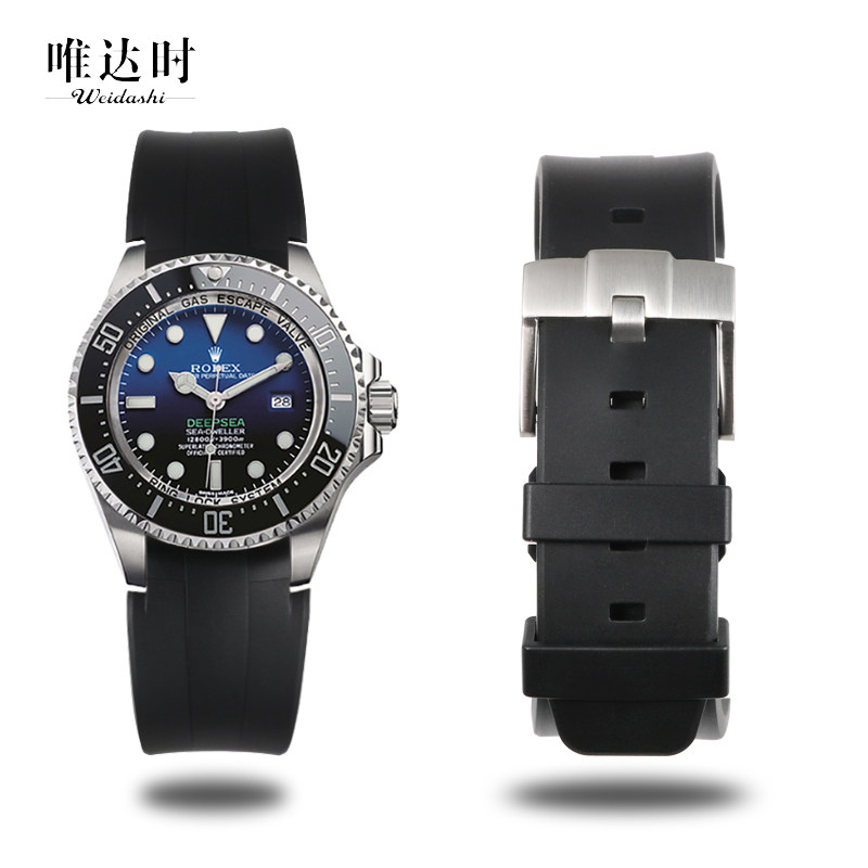 唯达时表带适用劳力士潜航者型 新款鬼王渐变蓝126660d-blue 21mm
