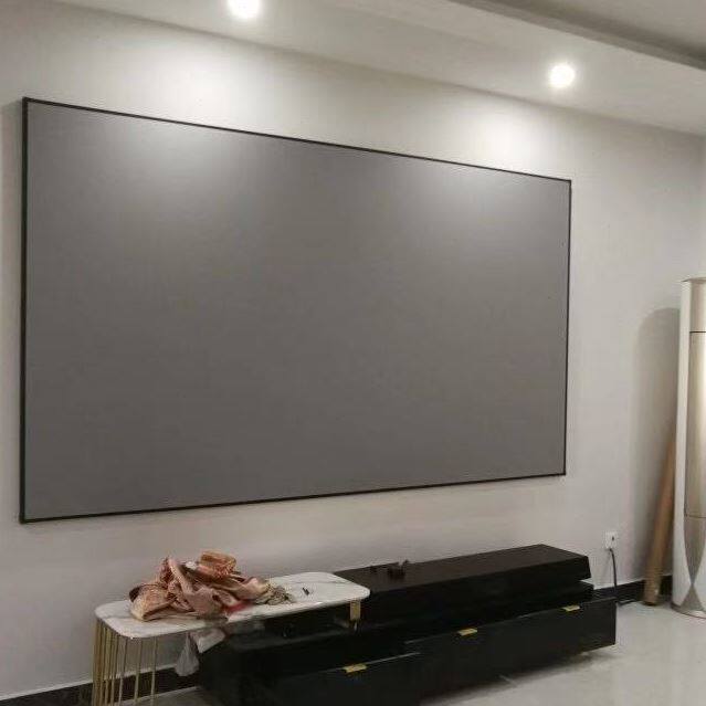 黑晶抗光幕布灰晶超窄边画框幕布投影仪机黑金中长焦黑钻灰钻