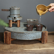 Tao Cheng stone grinding tea set home creative ceramic teapot tea tray Kung Fu tea cup semi-automatic lazy tea maker