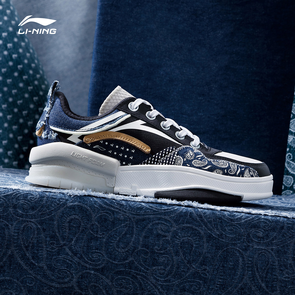 中国李宁惟吾禅休闲鞋男女鞋情侣鞋子经典时尚低帮运动鞋agcr213