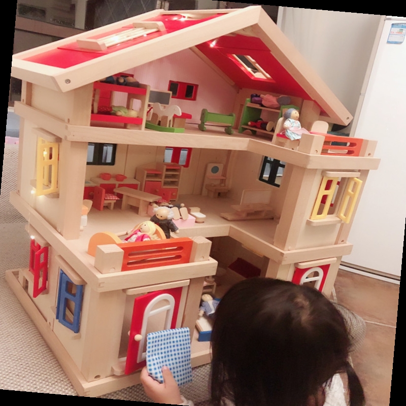 儿童益智diy小屋女孩木制大型别墅娃娃屋过家家公主别墅玩具房子
