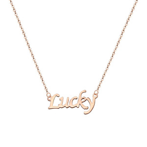 lucky字母项链18k金图片
