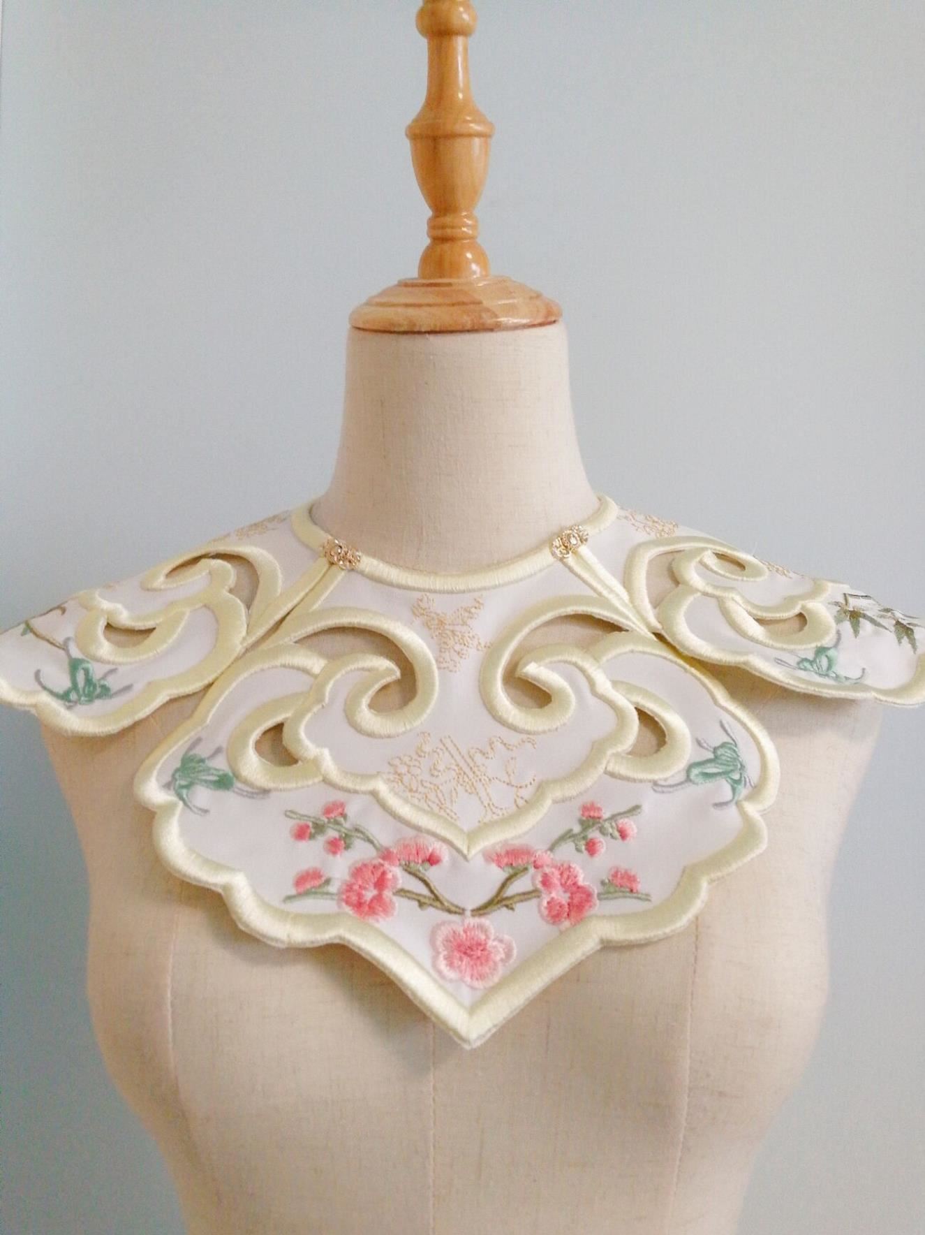 梅兰竹菊刺绣花 云肩假领 戏曲明制汉服古风古装演出服女配件领子|ruв категории Женская одежда, костюм/национальная одежда/театр костюм, национальная одежда/этап погрузки - от Buy2taobao.com для оказания профессиональной услуги покупки агента Taobao