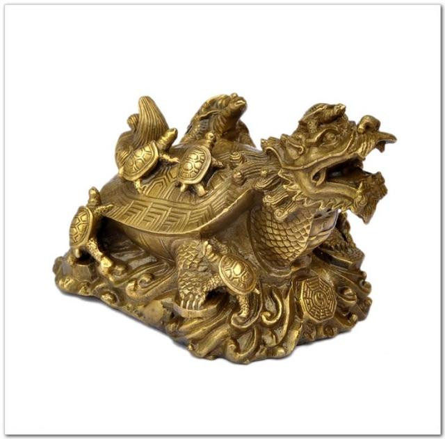 龙龟紫石九龟镇纯铜摆件家居镇宅化用品风水吉祥物摆件