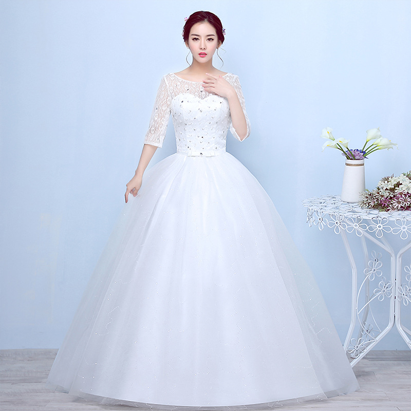 婚纱礼服2019新款新娘一字肩齐地长袖韩式大码修身显瘦简约秋胖子|msdalam kategori adat peribadi/Design Services/DIY, beg pakaian adat, Pakaian adat, pakaian perkahwinan - dari Buy2taobao.com untuk memberikan perkhidmatan ejen Taobao profesional membeli