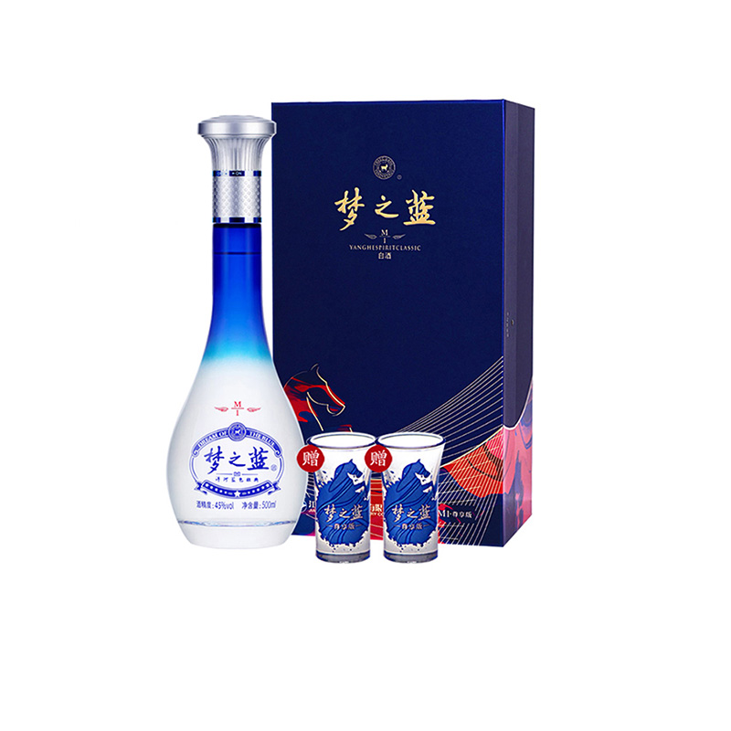 洋河梦之蓝m1尊享版浓香型45度粮食酒送礼500ml白酒单瓶礼盒装国