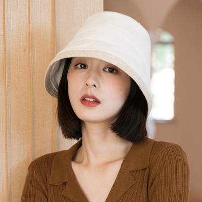 秋冬卷边渔夫帽 女羊毛韩版百搭遮阳帽女士防晒适合圆脸的帽子潮