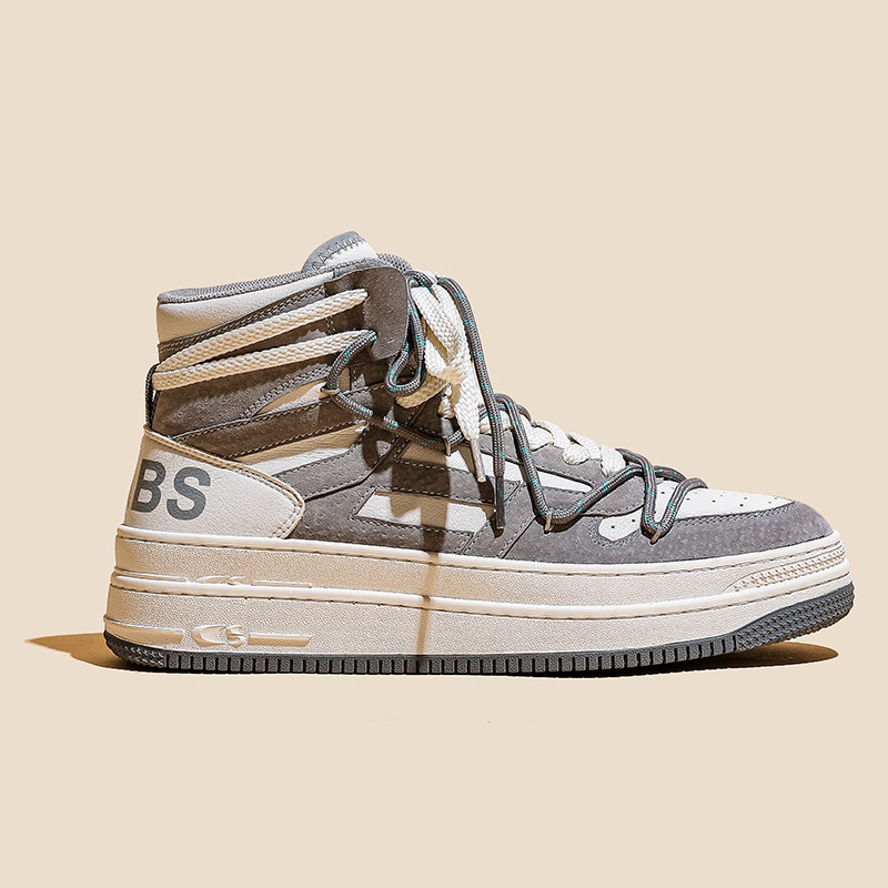 港风潮牌男鞋原创设计小众鞋子男潮鞋百搭休闲高帮鞋男士板鞋冬季