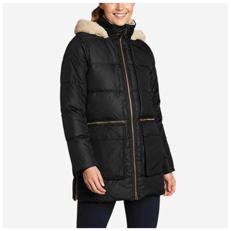 eddiebauer艾迪鲍尔女户外羽绒服中长款派克连帽美国直邮eb58