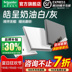 施耐德开关插座官方旗舰店 皓呈白/灰错位斜五孔带开关双usb插座价格比较