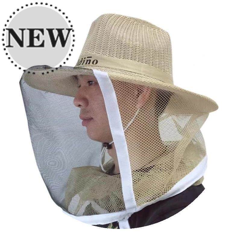 取蜂蜜专用帽子防蜂帽牛仔防蜂罩防17护帽面网防蚊虫养蜂工具捕蜂