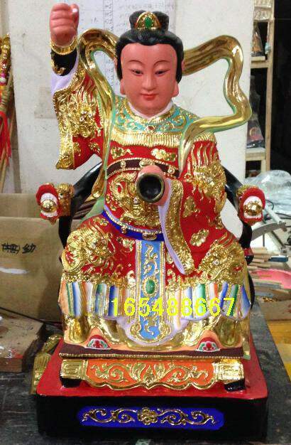 神像夫人道教陈靖姑临水三奶香樟木雕订做40cm道教工艺品