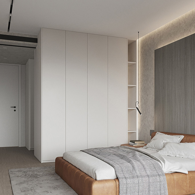 轻奢衣柜定制主卧整体到顶靠墙衣帽间到顶现代简约全屋定制家具