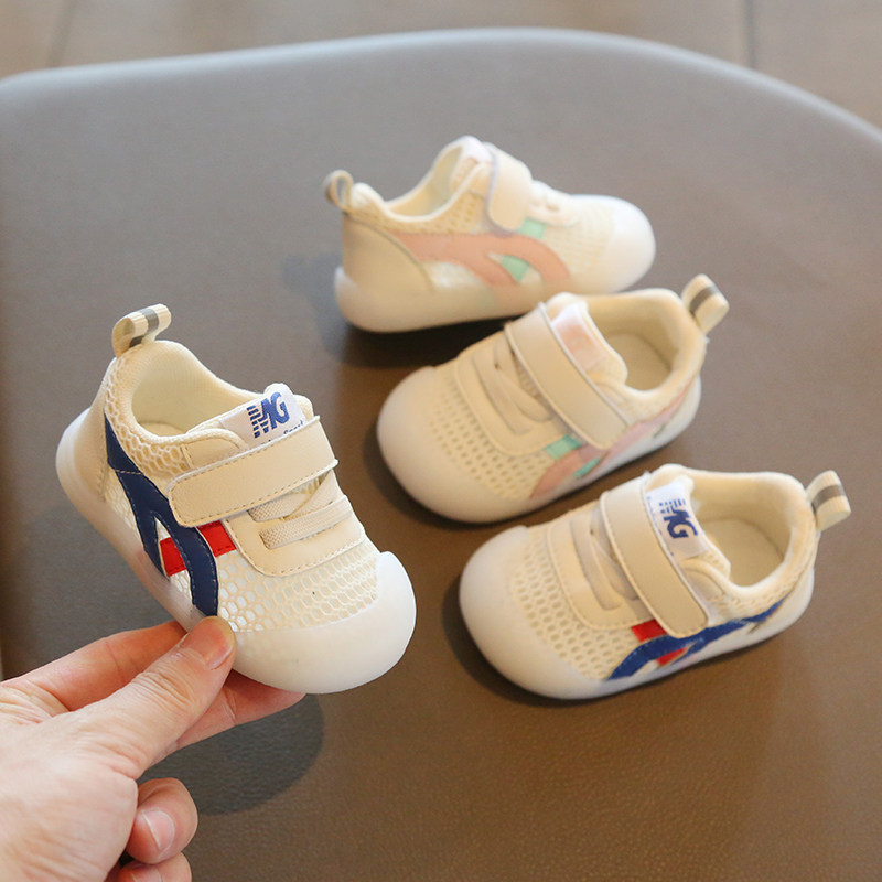 宝宝学步鞋春秋季网面透气镂空婴儿鞋0一1-2岁男宝宝软底学步鞋女