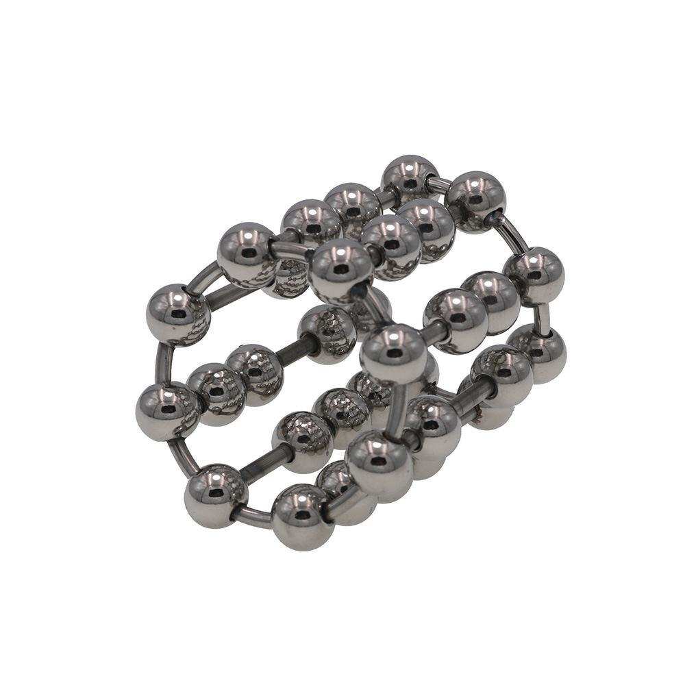 新款不锈钢狼牙套环埋珠金属锁精环男性体外入珠女用窥阴环性用品