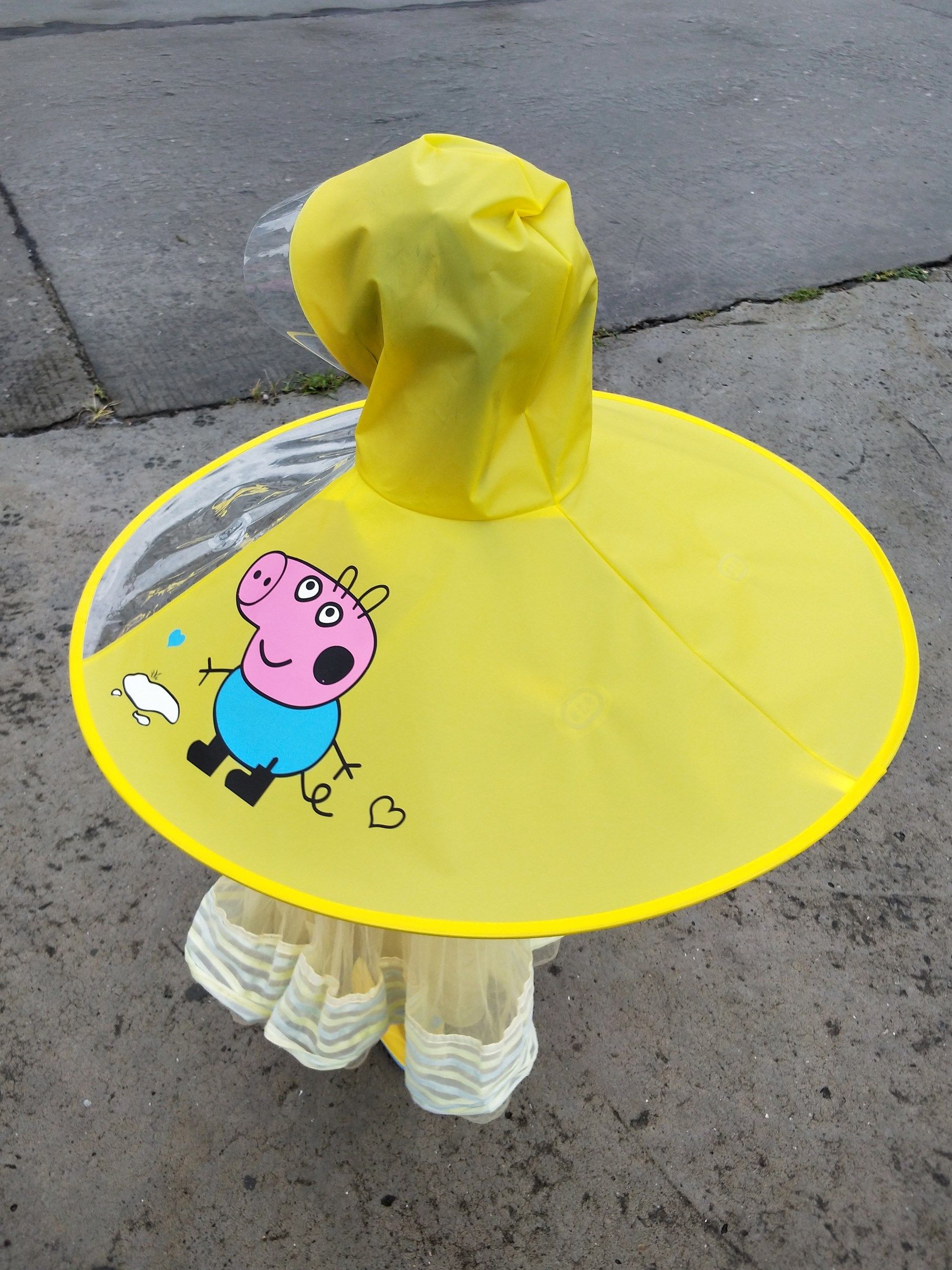 伞帽斗篷徒步通用小孩避雨头顶雨伞小学生防雨学生小宝宝儿童伞