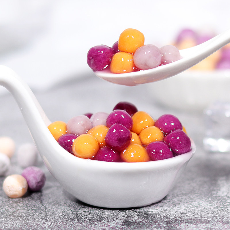 冷冻小芋圆混合装800g 鲜芋仙甜品原料小圆子 紫薯/香芋/地瓜汤圆