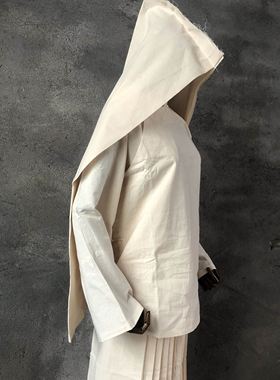 汉斜襟孝服套装男女和尚款长袍