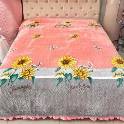 牛奶绒床盖双面保暖盖毯夹棉加厚秋冬防滑床盖榻榻米多功能床单