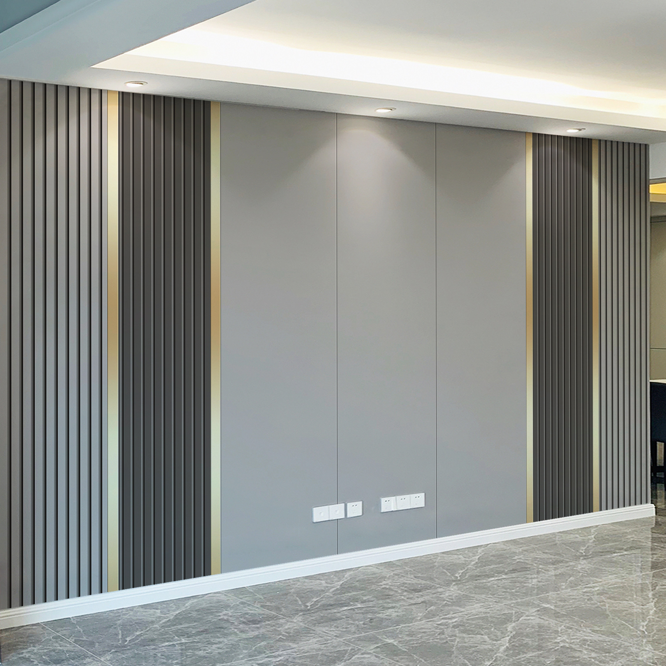 2021新款电视机背景墙壁纸轻奢客厅壁布简约卧室影视墙布线条壁画