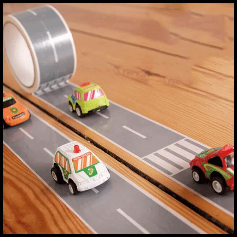 小汽车公路赛道跑道卡通贴纸儿童小男孩玩具车贴纸桌贴地贴墙贴