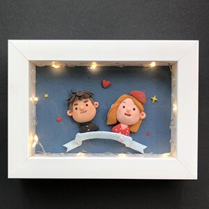 相框diy手工纪念册diy粘土相框手工材料包生日新婚情人节情侣七夕