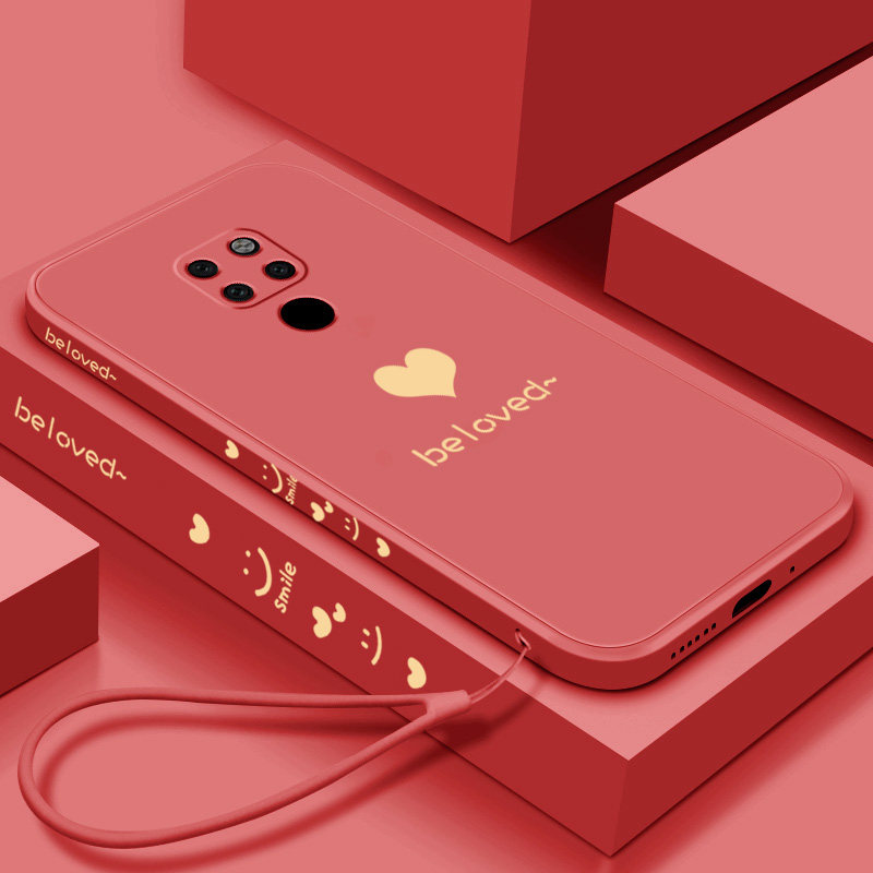 驰稳 华为mate20手机壳爱心液态直边潮牌防摔摄像头全包新款网红硅胶