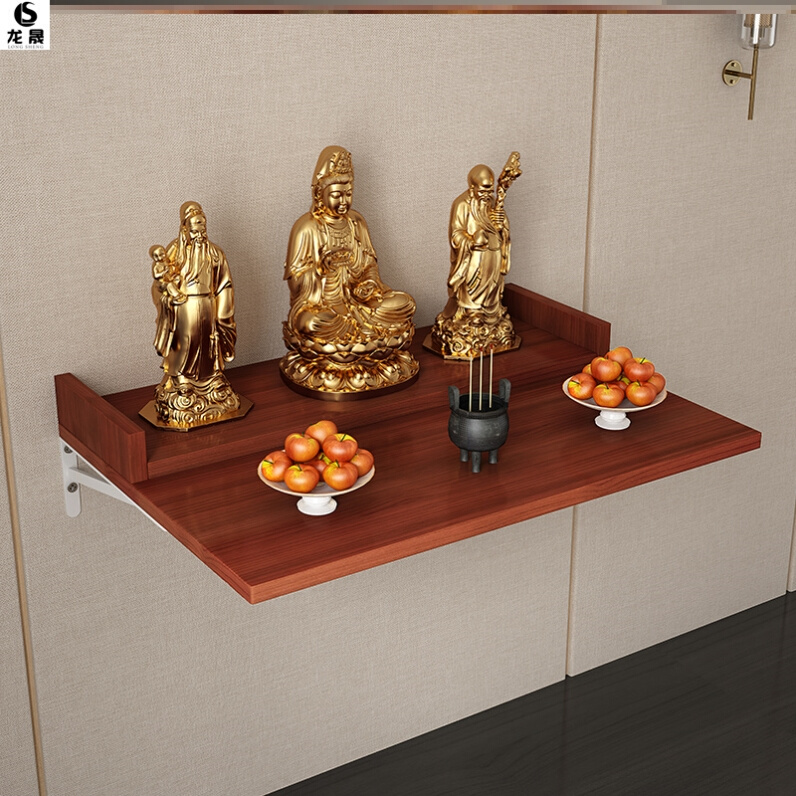 阳台木质吊柜佛龛灶神供架佛龛供台简约神龛烧香墙面放墙壁的佛桌