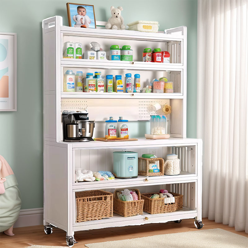 婴儿喂养台收纳柜宝宝一站式置物架小户型可移动卧室柜子桌子衣柜