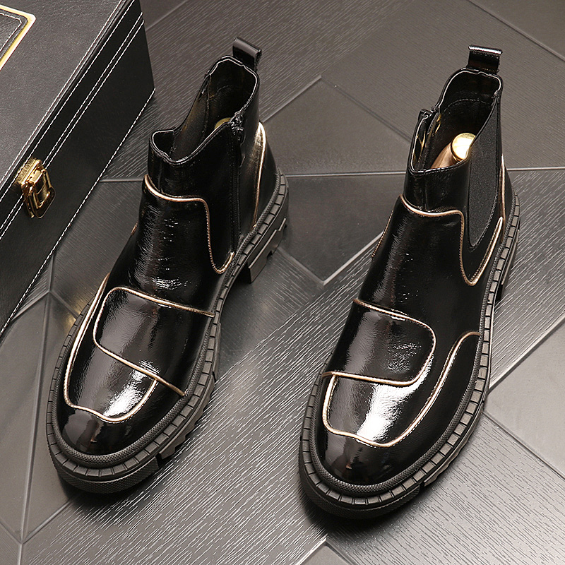 马丁靴男2019年新款百搭英伦风高帮皮靴时尚帅气切尔西靴百搭短靴|ruв категории Мужская обувь, сапоги - от Buy2taobao.com для оказания профессиональной услуги покупки агента Taobao