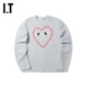 IT CDG PLAY COMME des GARCONS女装圆领长袖T恤爱心LOGO印花69XD