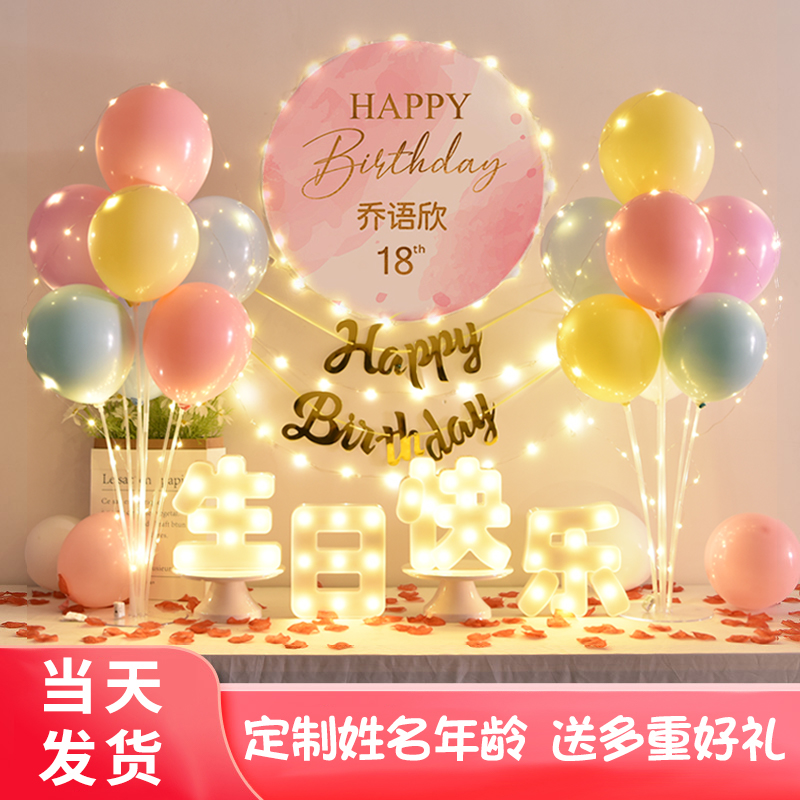 18岁生日场景布置装饰女孩成人女十