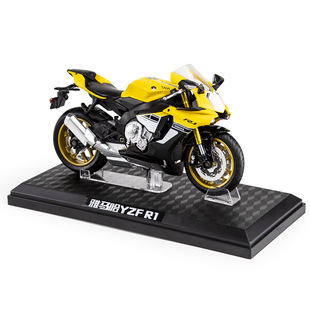 彩珀1:12仿真合金车模型雅马哈YZF-R1儿童机车摩托车玩具收藏摆件