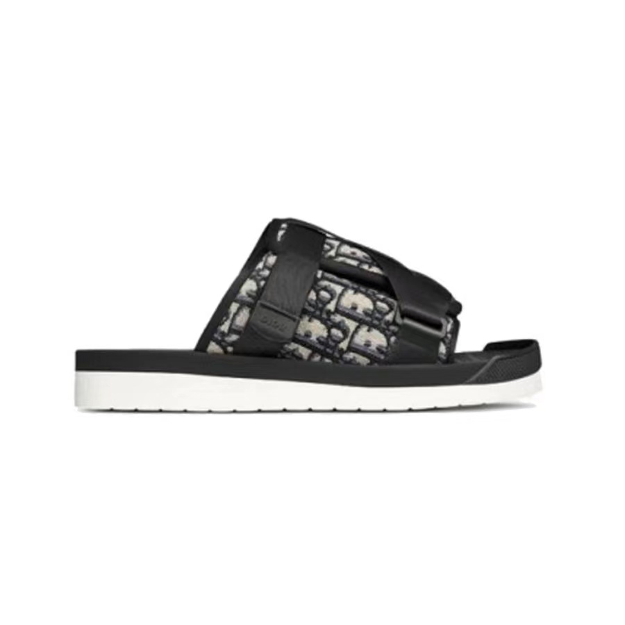 【全新预售】dior alpha oblique 老花 拖鞋 凉鞋 黑色