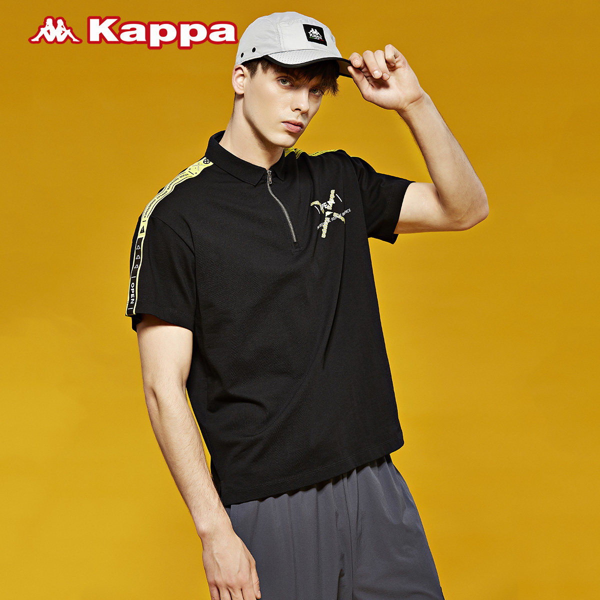kappa卡帕outlets艺术家联名男串标polo衫运动短袖夏t恤