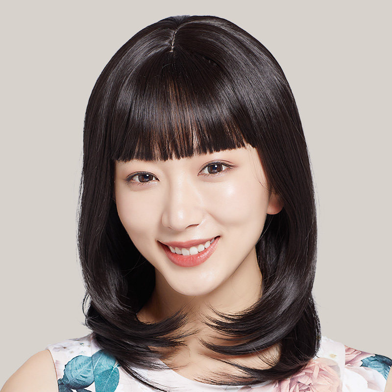 假发女中长发全头套式长发全真自然漫画齐刘海女士长直发假发发套
