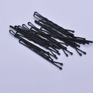 批发发夹盘发夹一字圆头 小黑发夹子卡子 刘海钢夹影楼黑色专用器