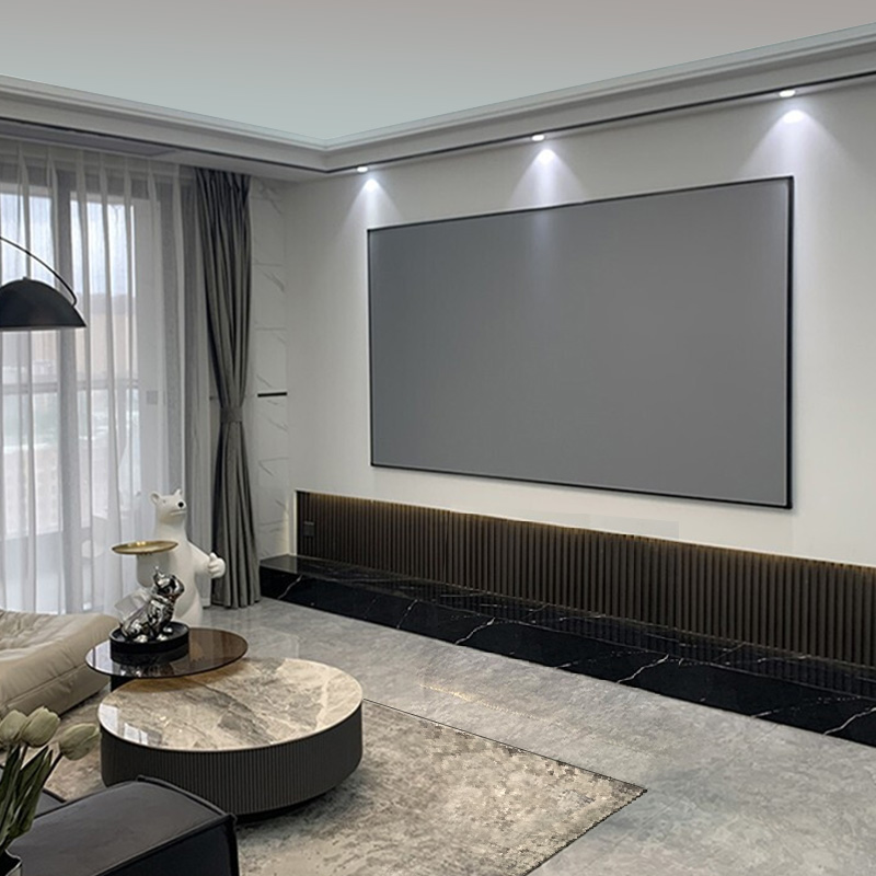投影抗光幕布投影幕家用投影仪投影布100寸画框壁挂屏幕120寸投影机投